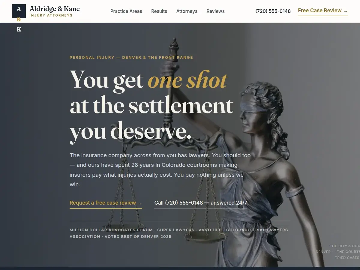 The Aldridge & Kane website